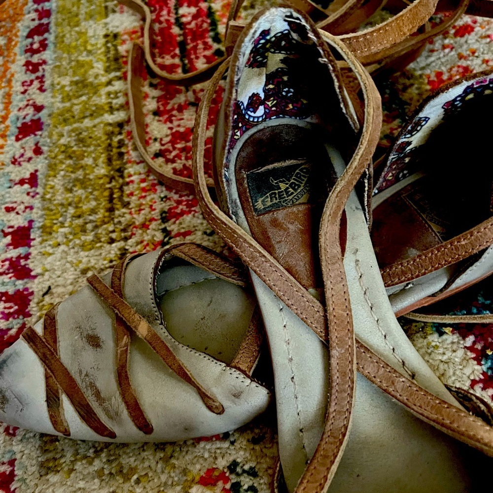 Stunning Freebird by Steven Ballet ankle lace flats.